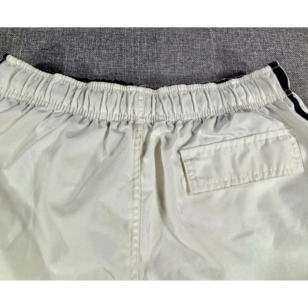 U.S. Polo Assn. Mens Cargo Swim Trunks Small White Navy Y2K Preppy Board Shorts